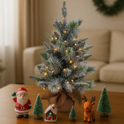 Christabelle 61cm Pre-Lit Snowy Stamford Spruce Battery-Operated Mini Christmas Tree Multi-Functional LED V240-112_NATSS2