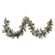 Christabelle 2.7m Christmas Garland Snowy with LED Lights Stamford Spruce Tree Decoration Ornament V240-112_NATSS274