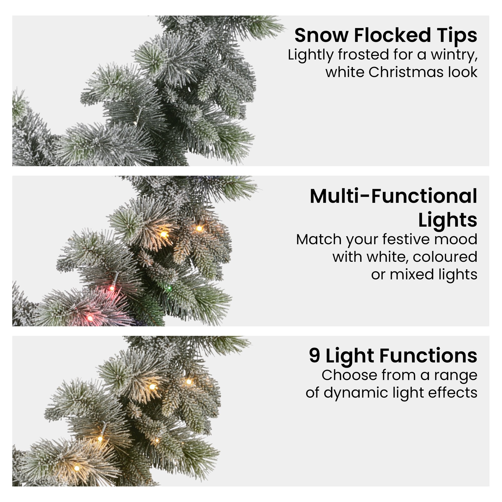Christabelle 2.7m Christmas Garland Snowy with LED Lights Stamford Spruce Tree Decoration Ornament V240-112_NATSS274