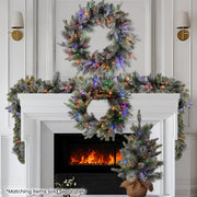 Christabelle 2.7m Christmas Garland Snowy with LED Lights Stamford Spruce Tree Decoration Ornament V240-112_NATSS274