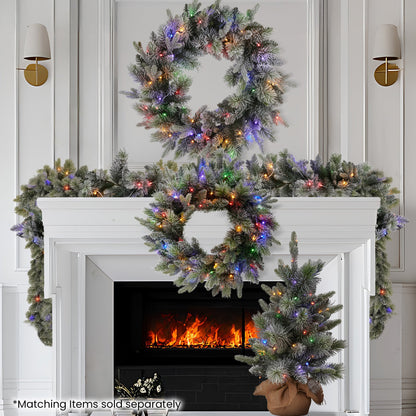 Christabelle 2.7m Christmas Garland Snowy with LED Lights Stamford Spruce Tree Decoration Ornament V240-112_NATSS274