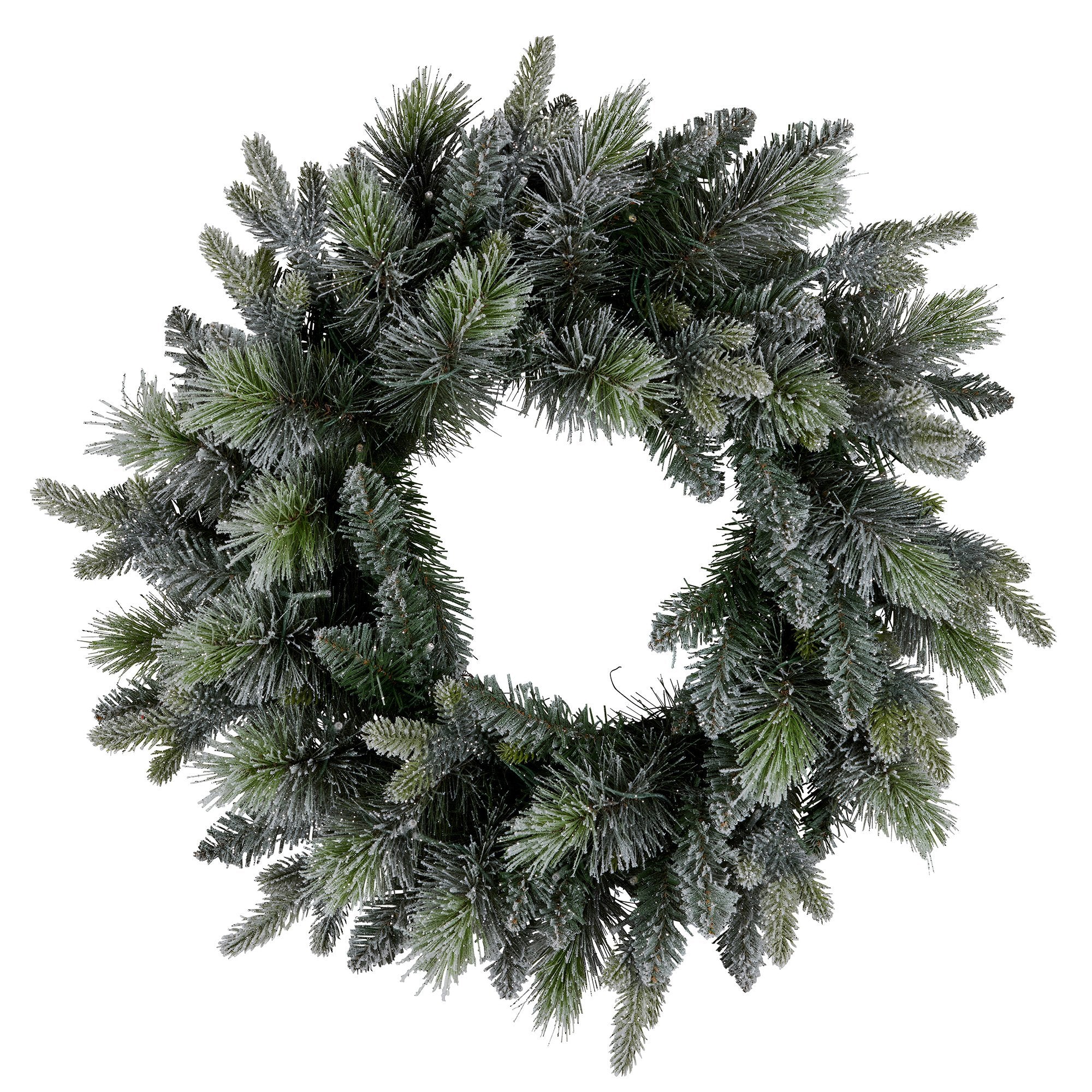 Christabelle 61cm Christmas Wreath Snowy Stamford Spruce with Coloured LED Lights Front Door Decoration V240-112_NATSS61