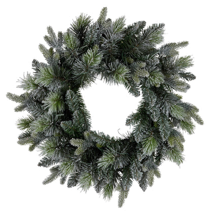 Christabelle 61cm Christmas Wreath Snowy Stamford Spruce with Coloured LED Lights Front Door Decoration V240-112_NATSS61