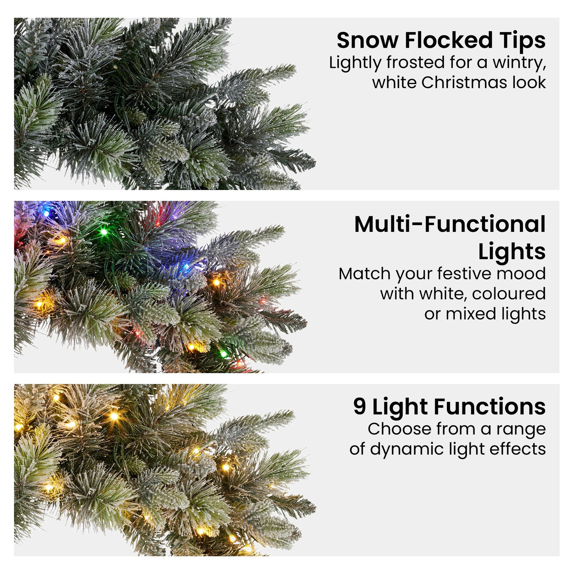Christabelle 61cm Christmas Wreath Snowy Stamford Spruce with Coloured LED Lights Front Door Decoration V240-112_NATSS61