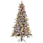 National Tree Company Snowy Stamford Spruce 7.5ft Christmas Tree Multi Functional White Coloured LED Lights & V240-112_NATSS75