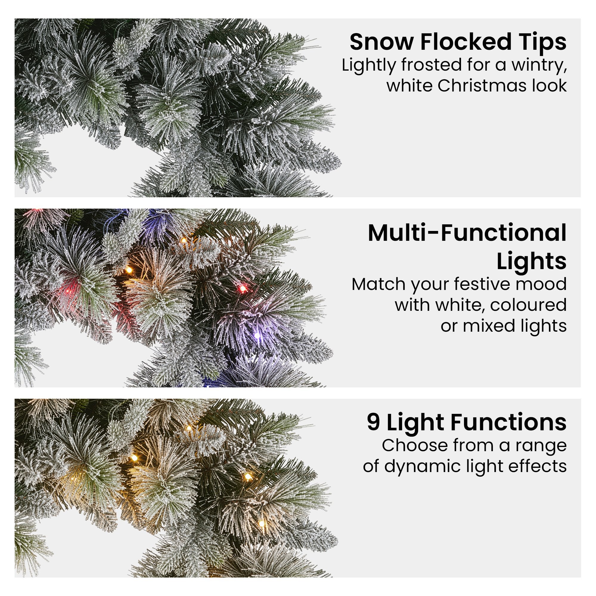 Christabelle 76cm Christmas Wreath Snowy Stamford Spruce with LED Lights Front Door Decoration Ornament V240-112_NATSS76
