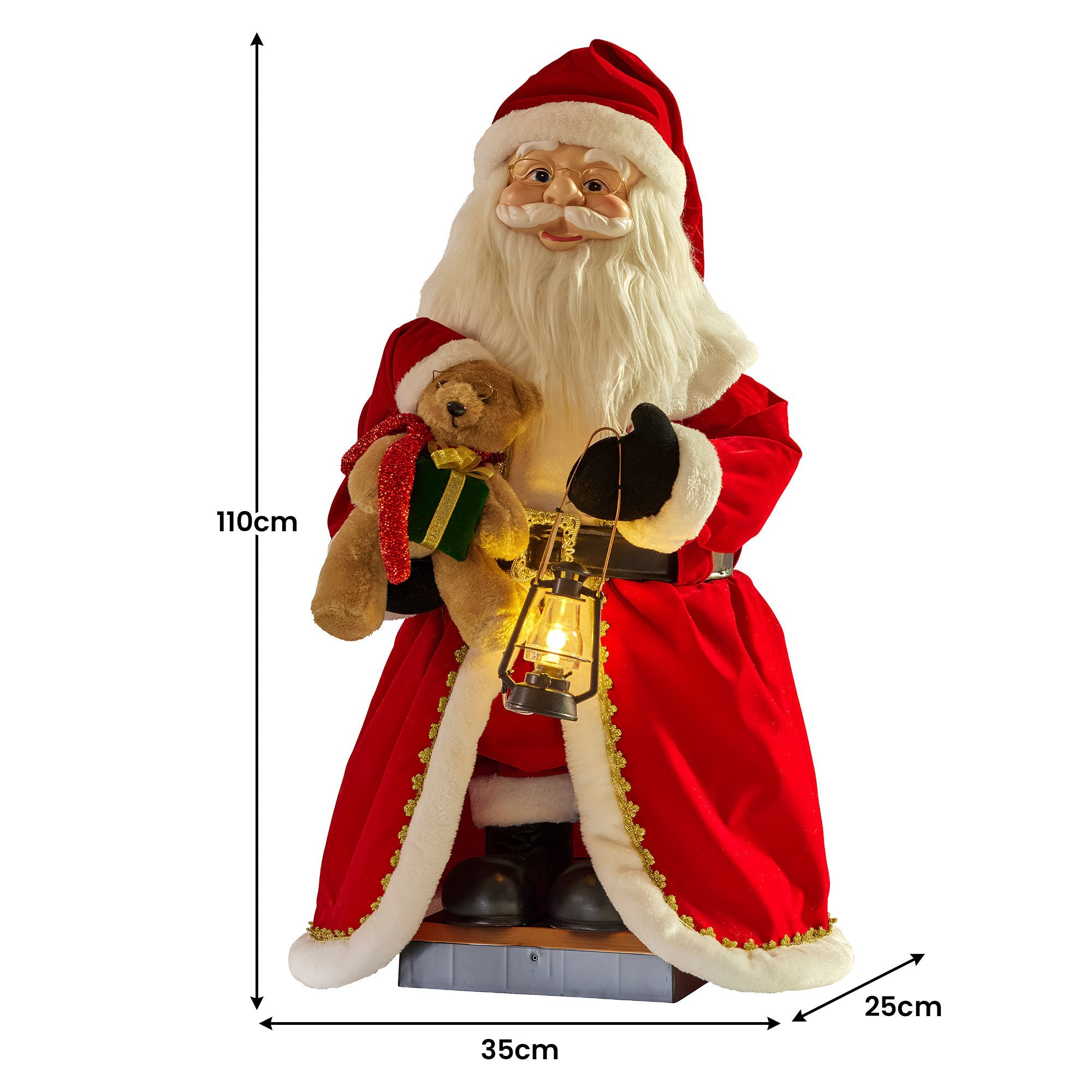 Christabelle 1.1m Musical Led Animated Christmas Santa Claus Lantern Decoration V240-112_NK100