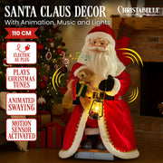 Christabelle 1.1m Musical Led Animated Christmas Santa Claus Lantern Decoration V240-112_NK100