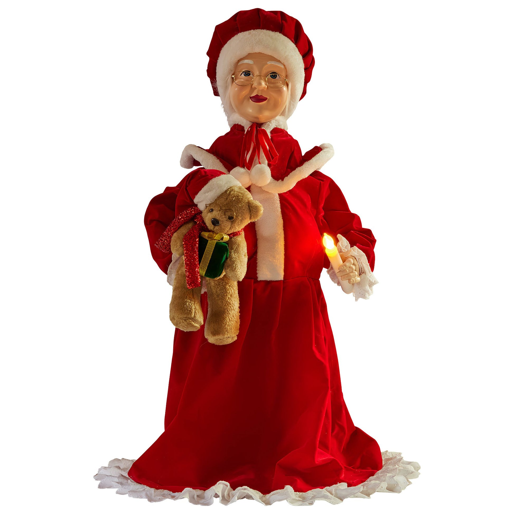 Christabelle 1.1m Musical LED Animated Christmas Mrs Claus Glowing Candle Ornament Decoration V240-112_NK101