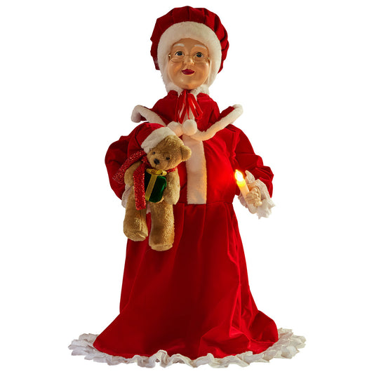 Christabelle 1.1m Musical LED Animated Christmas Mrs Claus Glowing Candle Ornament Decoration V240-112_NK101