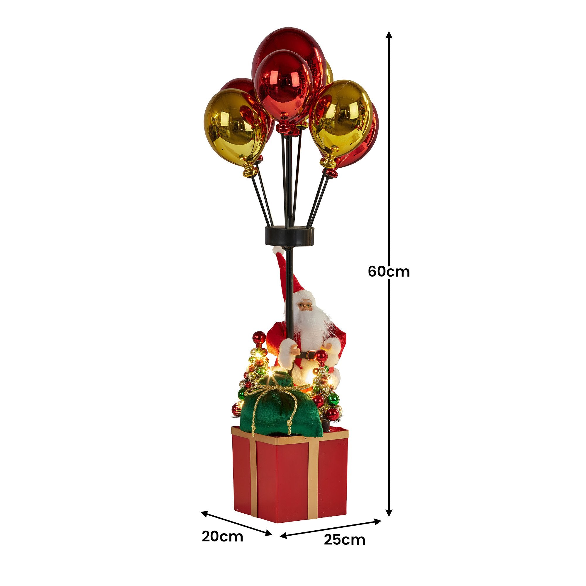 Christabelle 60cm LED Christmas Santa Claus with Balloons & Lights Ornament Decoration V240-112_NK103