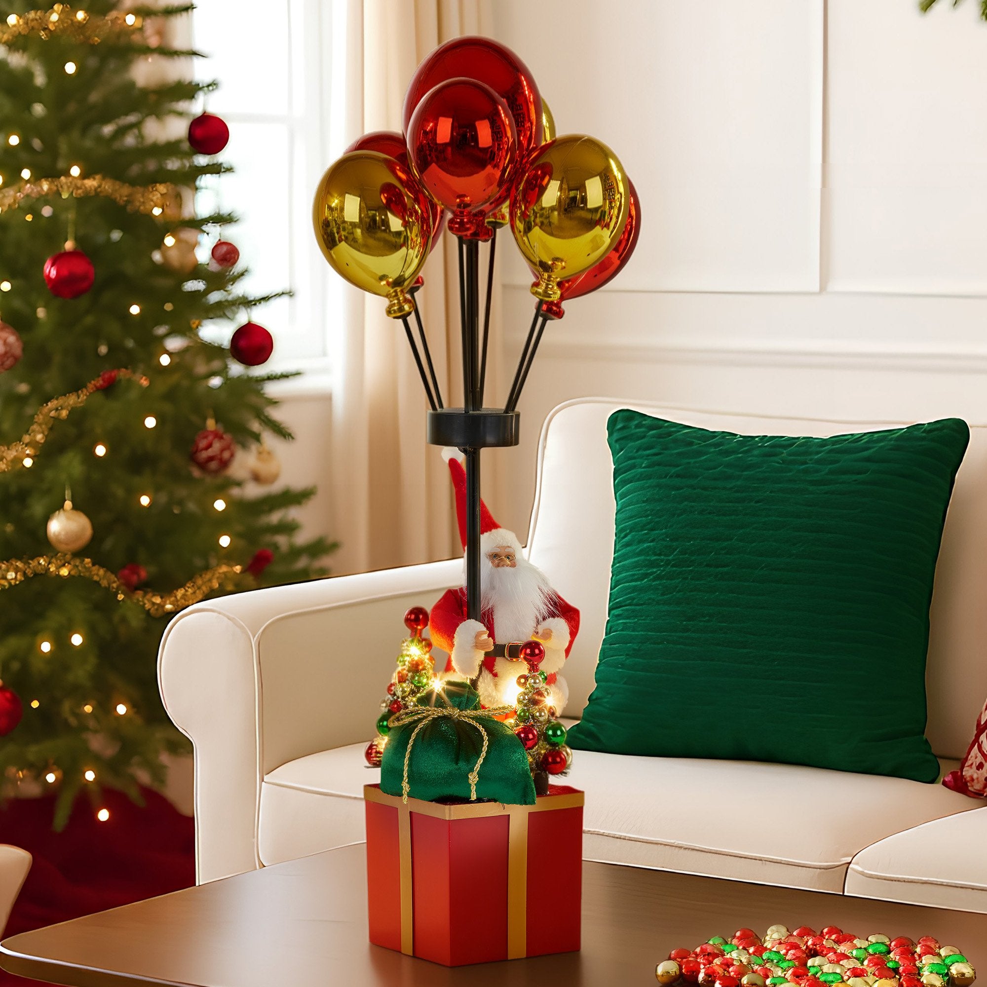 Christabelle 60cm LED Christmas Santa Claus with Balloons & Lights Ornament Decoration V240-112_NK103