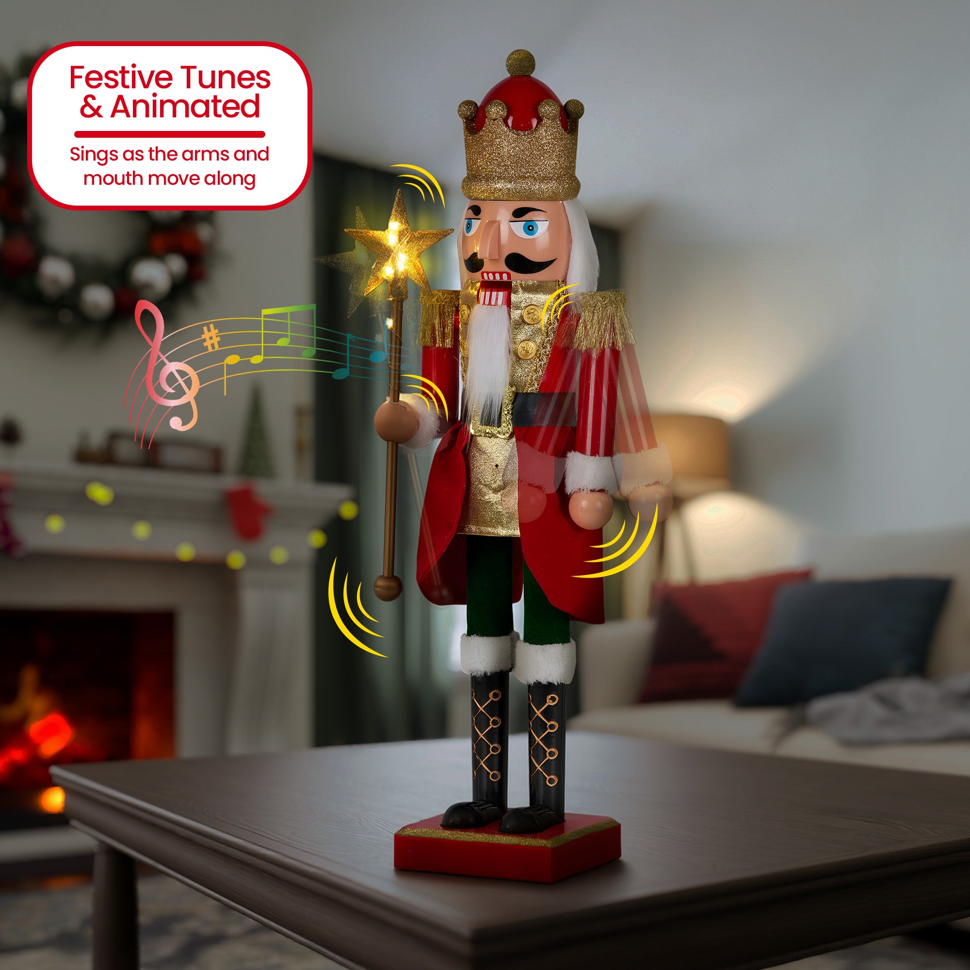 Christabelle 60cm Musical LED Animated Christmas Nutcracker Ornament Decoration V240-112_NK105