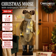 Christabelle 1.5m Musical LED Animated Christmas Moose Decoration Light-Up Lantern Ornament V240-112_NK107