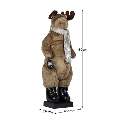 Christabelle 1.5m Musical LED Animated Christmas Moose Decoration Light-Up Lantern Ornament V240-112_NK107