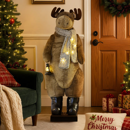 Christabelle 1.5m Musical LED Animated Christmas Moose Decoration Light-Up Lantern Ornament V240-112_NK107