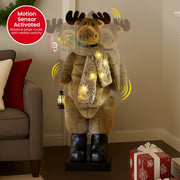 Christabelle 1.1m Musical LED Animated Christmas Moose Decoration Light-Up Lantern Ornament V240-112_NK108