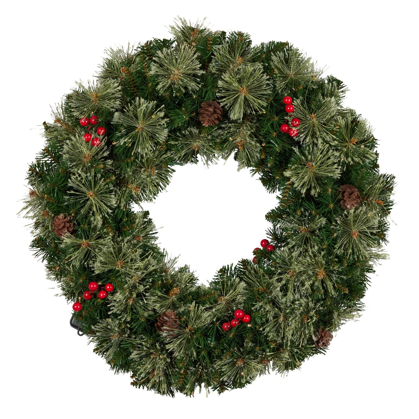 Christabelle 61cm Christmas Wreath Bristle Berry with LED Lights Front Door Decoration Ornament V240-112_OPBB61