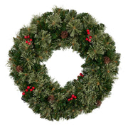 Christabelle 61cm Christmas Wreath Bristle Berry with LED Lights Front Door Decoration Ornament V240-112_OPBB61