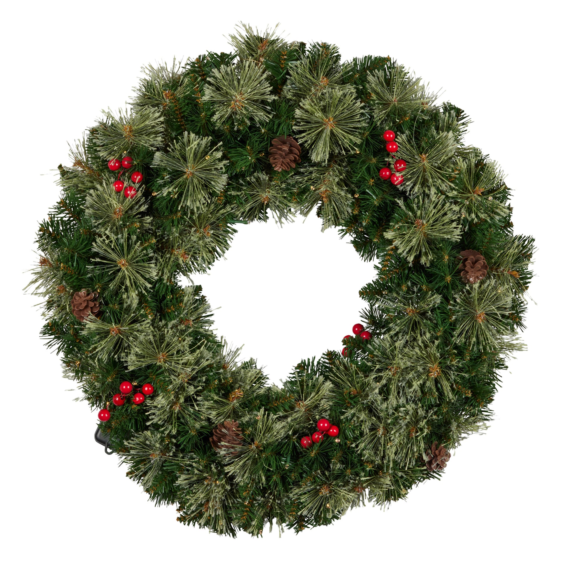 Christabelle 61cm Christmas Wreath Bristle Berry with LED Lights Front Door Decoration Ornament V240-112_OPBB61