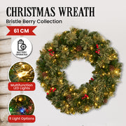 Christabelle 61cm Christmas Wreath Bristle Berry with LED Lights Front Door Decoration Ornament V240-112_OPBB61
