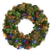 Christabelle 61cm Christmas Wreath Bristle Berry with LED Lights Front Door Decoration Ornament V240-112_OPBB61
