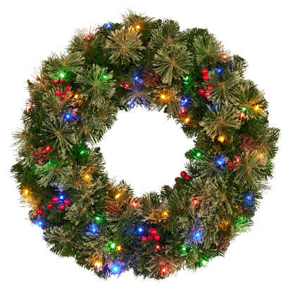 Christabelle 61cm Christmas Wreath Bristle Berry with LED Lights Front Door Decoration Ornament V240-112_OPBB61