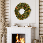 Christabelle 61cm Christmas Wreath Bristle Berry with LED Lights Front Door Decoration Ornament V240-112_OPBB61