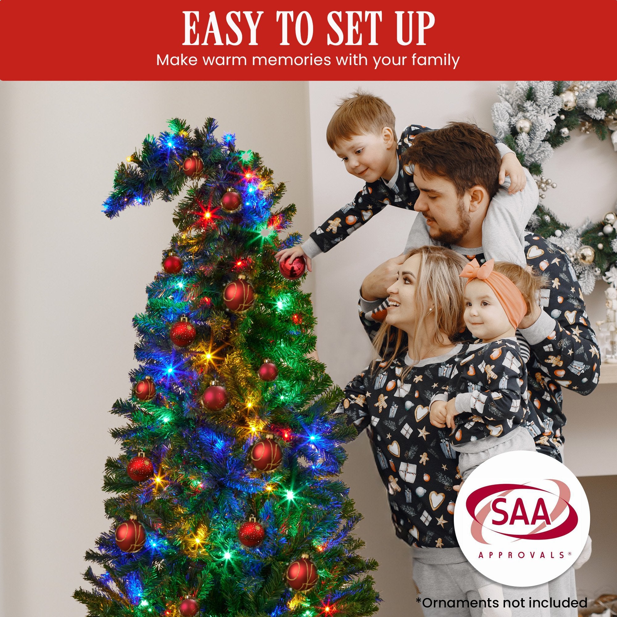 Christabelle Bad Santa 1.2m Curved Multicolour Pre-Lit Christmas Tree with 550 Tips V240-112_OPBS4