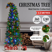 Christabelle Bad Santa 2.3m Curved Multicolour Pre-Lit Christmas Tree with 1240 Tips V240-112_OPBS75