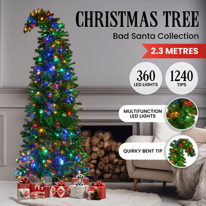Christabelle Bad Santa 2.3m Curved Multicolour Pre-Lit Christmas Tree with 1240 Tips V240-112_OPBS75