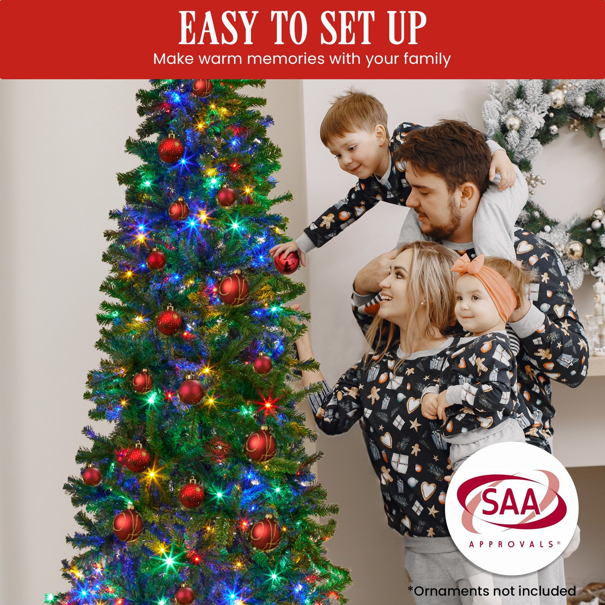 Christabelle Bad Santa 2.3m Curved Multicolour Pre-Lit Christmas Tree with 1240 Tips V240-112_OPBS75