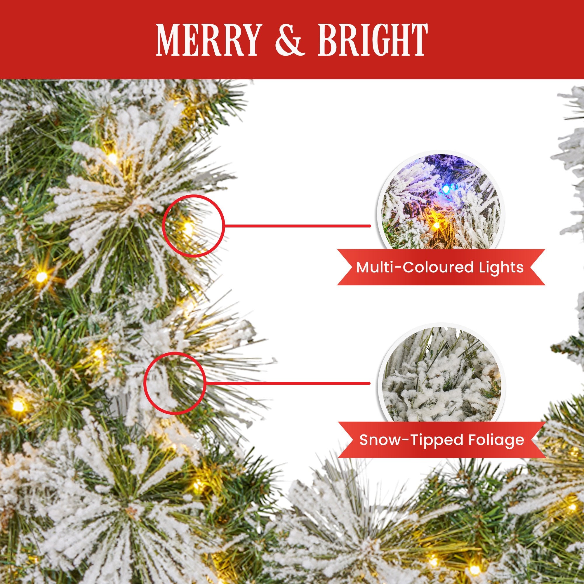 Christabelle 274cm Majestic Snow Prelit Christmas Garland V240-112_OPMS274