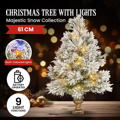 Christabelle 61cm Majestic Snow Tabletop Prelit Christmas Tree V240-112_OPMS2P