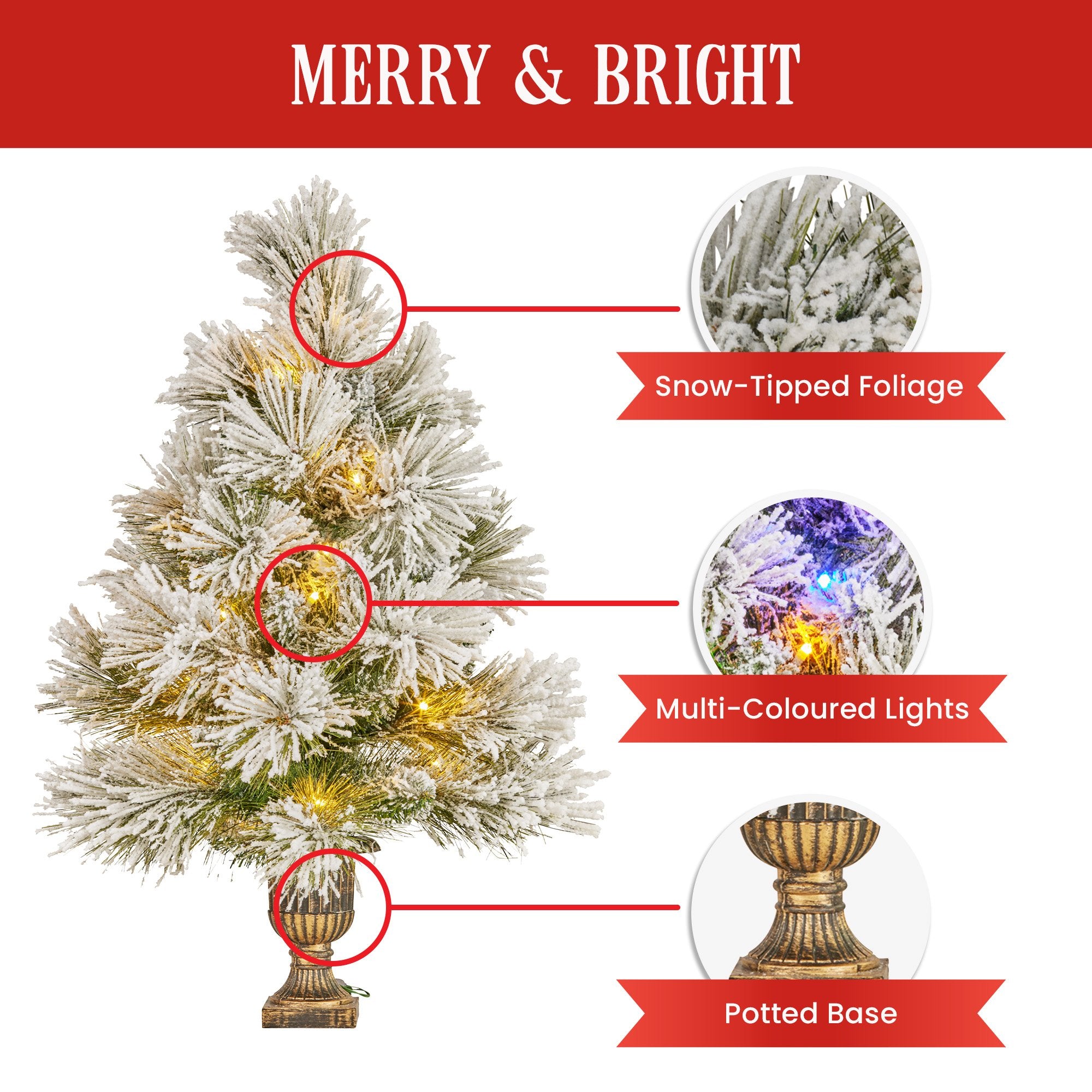 Christabelle 61cm Majestic Snow Tabletop Prelit Christmas Tree V240-112_OPMS2P