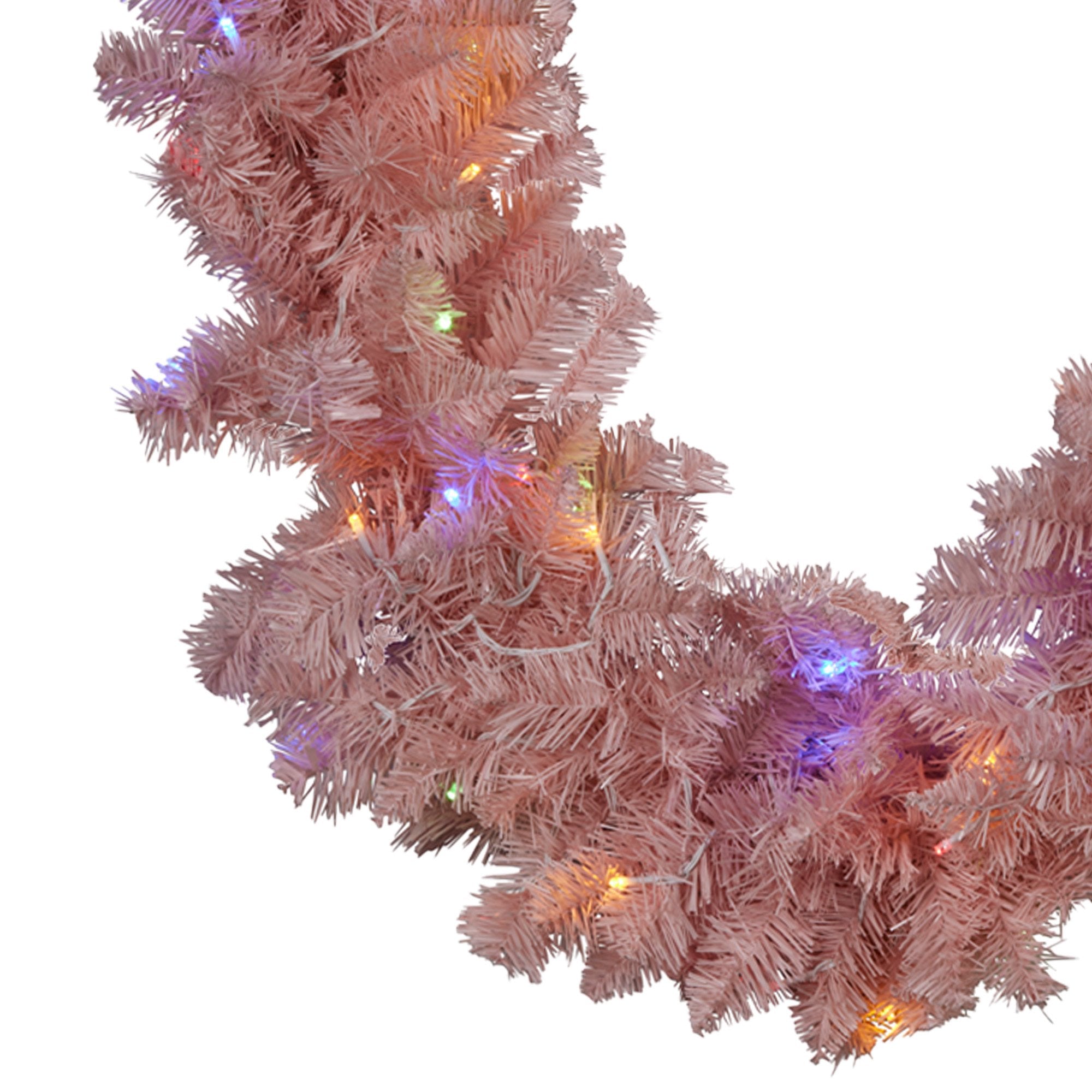 Christabelle 274cm Pretty In Pink Christmas Garland With Led Lights V240-112_OPP274