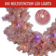 Christabelle 274cm Pretty In Pink Christmas Garland With Led Lights V240-112_OPP274