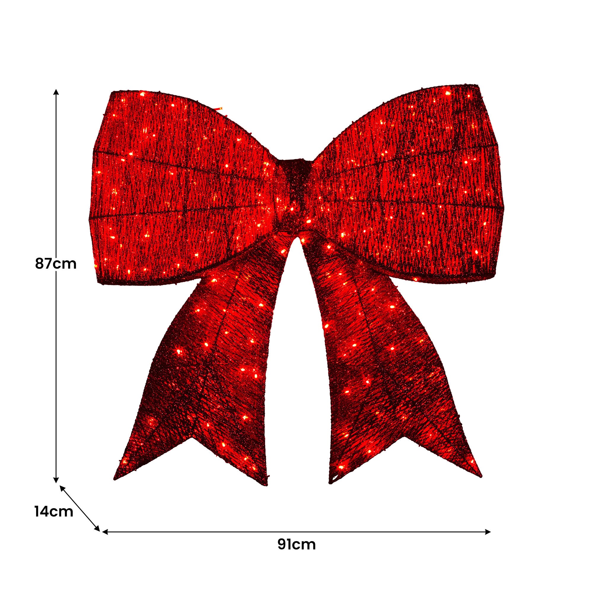Christabelle Christmas Display Bow 91cm with LED and Twinkle Lights 5 Functions Christmas Festive Decorations V240-112_SB403