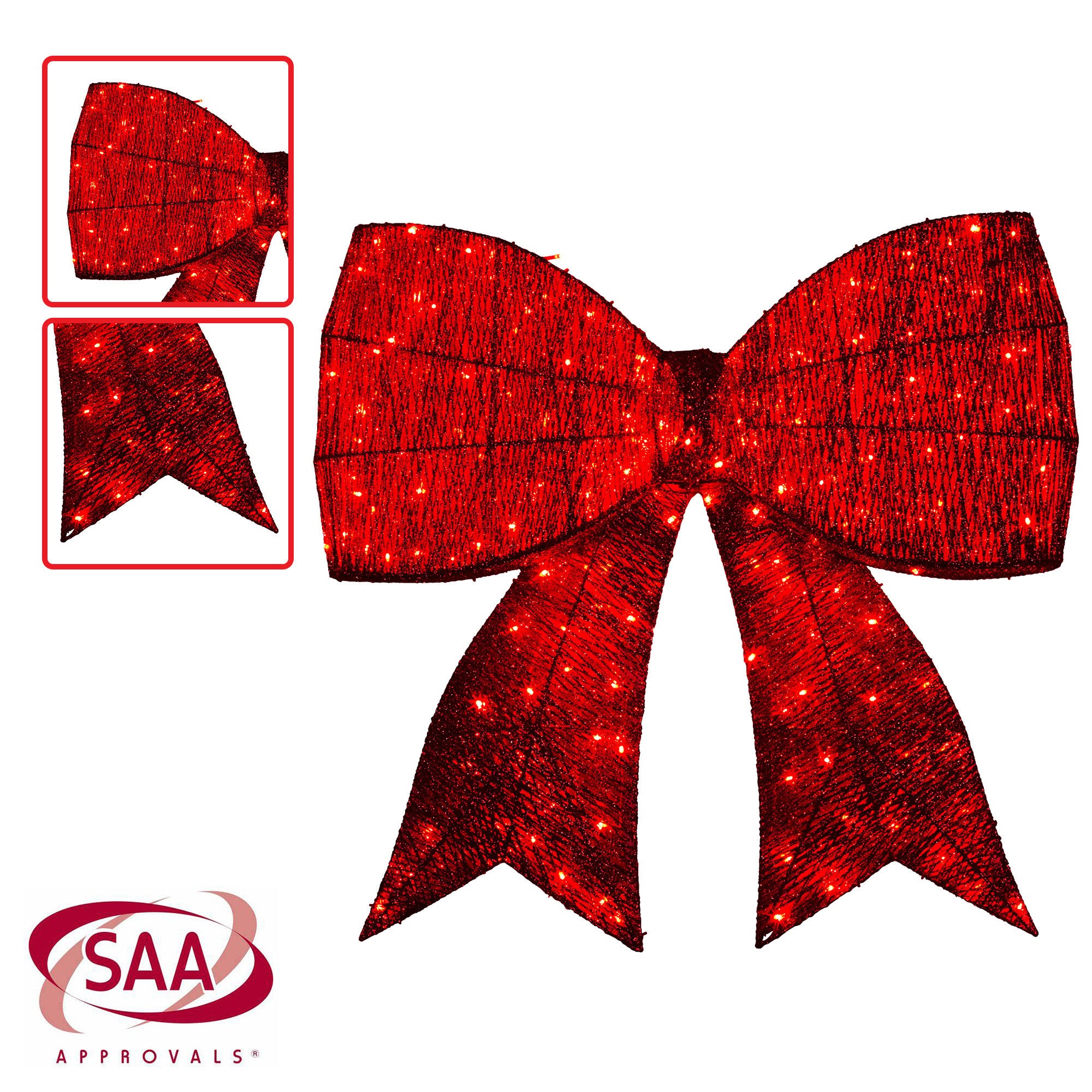 Christabelle Christmas Display Bow 91cm with LED and Twinkle Lights 5 Functions Christmas Festive Decorations V240-112_SB403