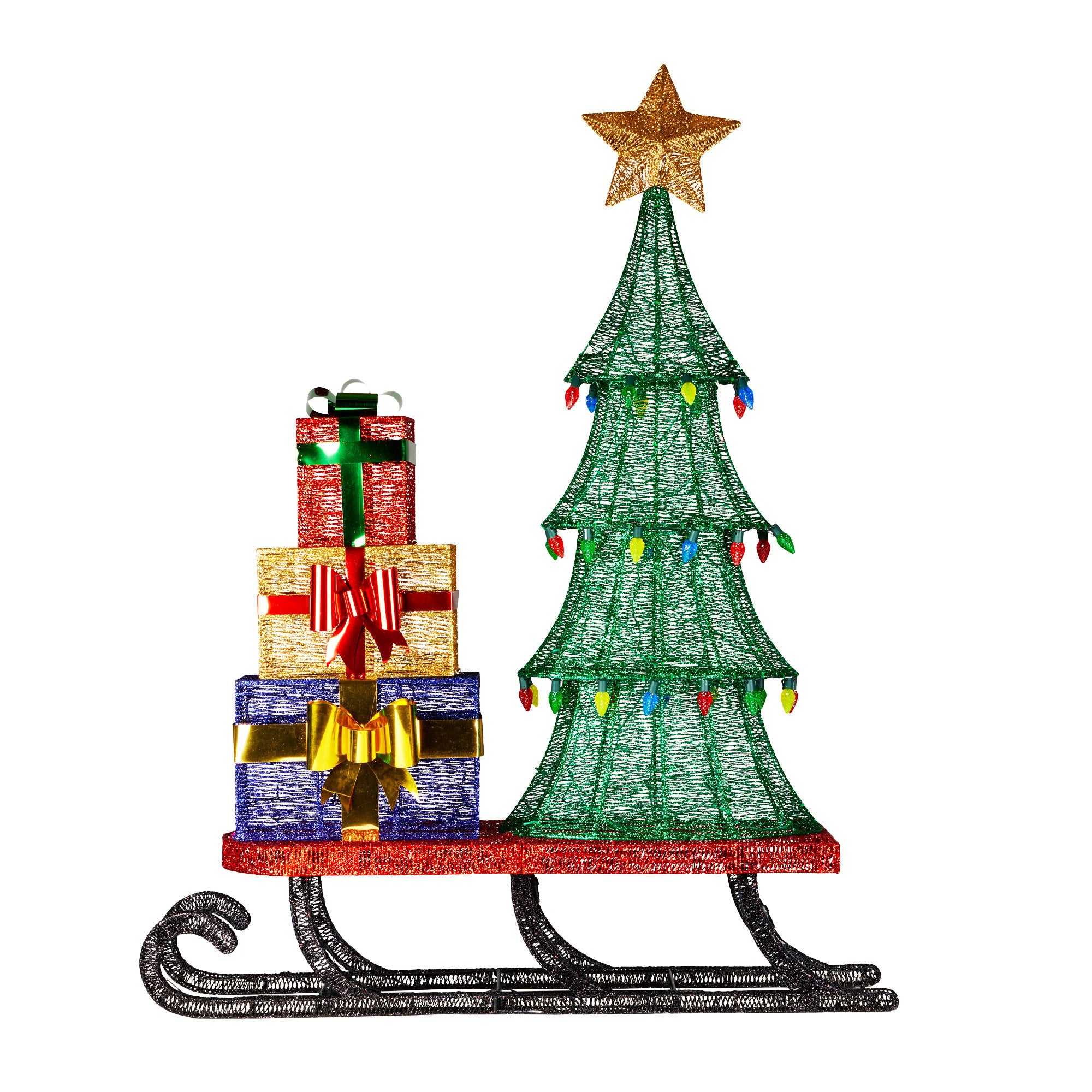 Christabelle Christmas Display Sled 183cm With Tree And Presents Led Lights & C9 Bulbs V240-112_SB404