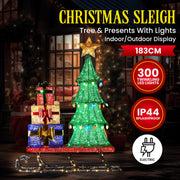 Christabelle Christmas Display Sled 183cm With Tree And Presents Led Lights & C9 Bulbs V240-112_SB404