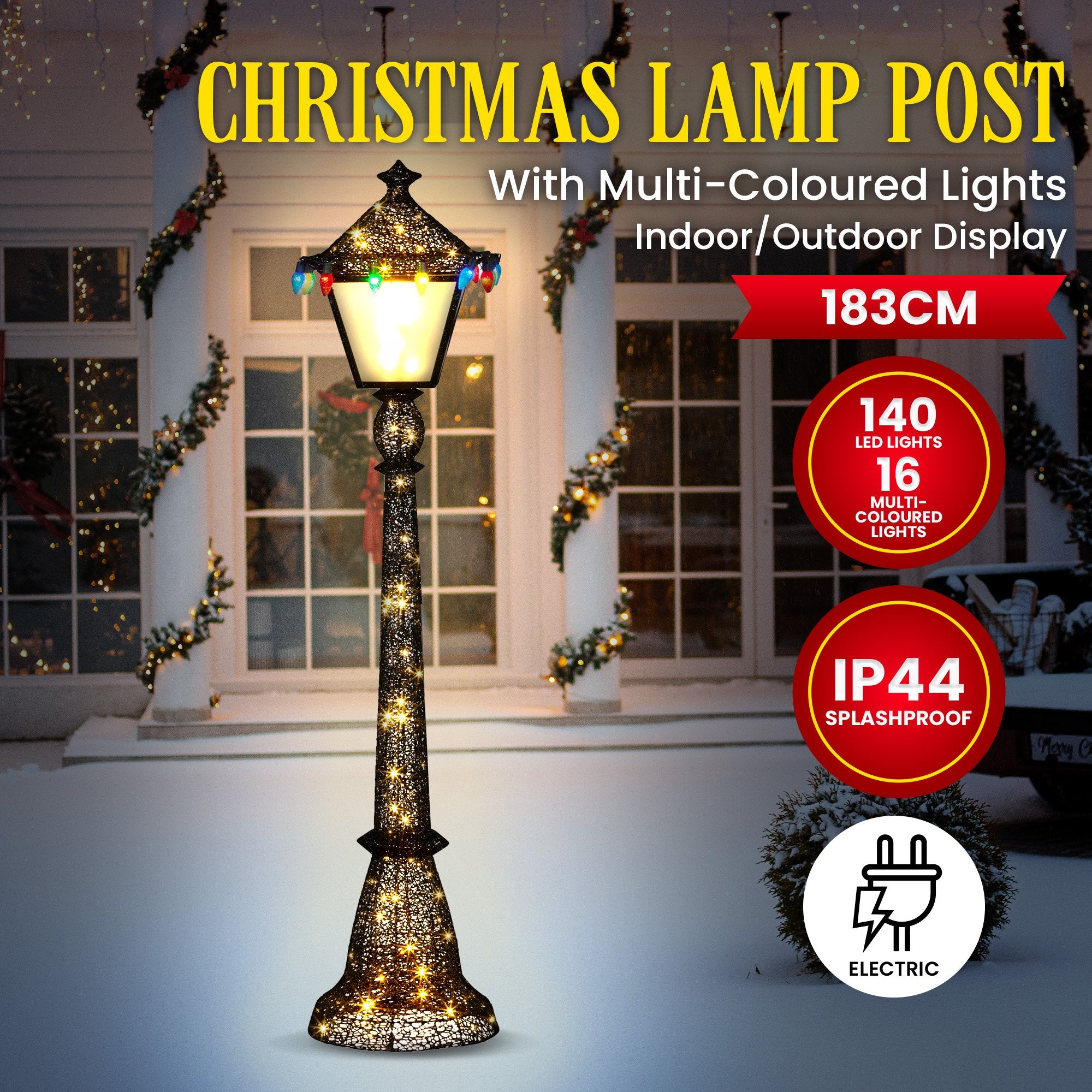 Christabelle Christmas Lamp Post Display 183cm With Lights V240-112_SB410