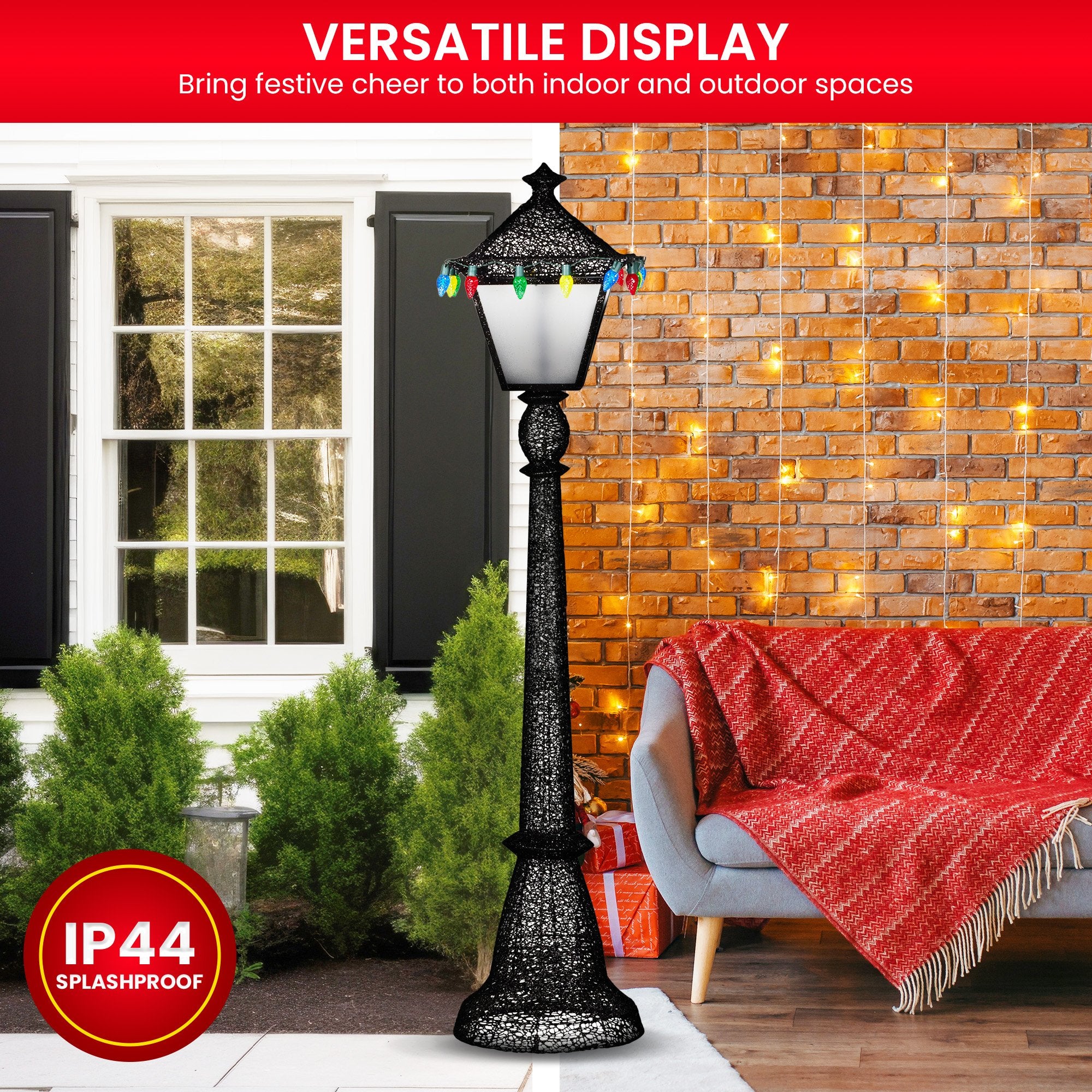 Christabelle Christmas Lamp Post Display 183cm With Lights V240-112_SB410