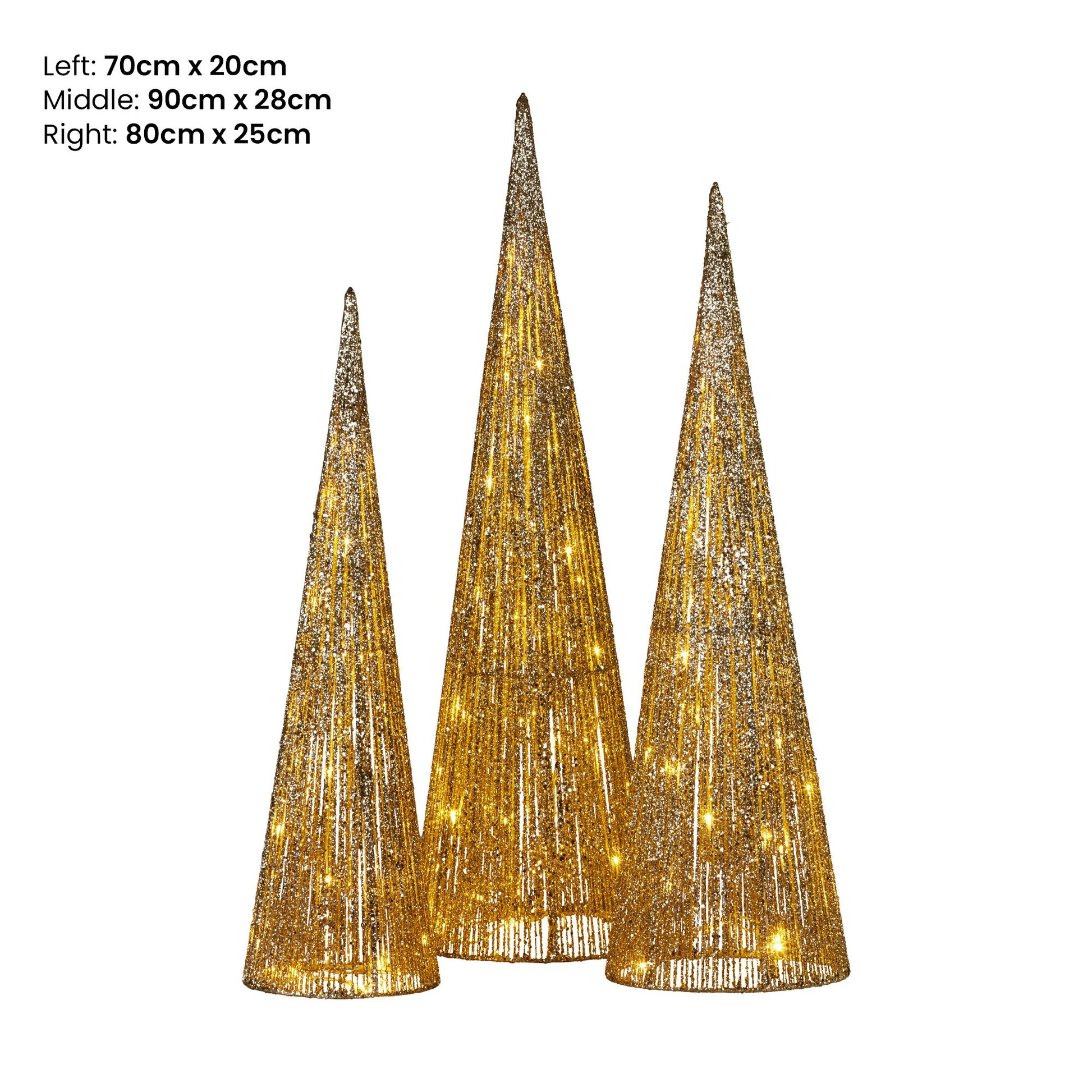 Christabelle 3pc Christmas Tree Indoor Outdoor Display Decoration LED Lights Front Yard Lawn Statue Ornament V240-112_SB500
