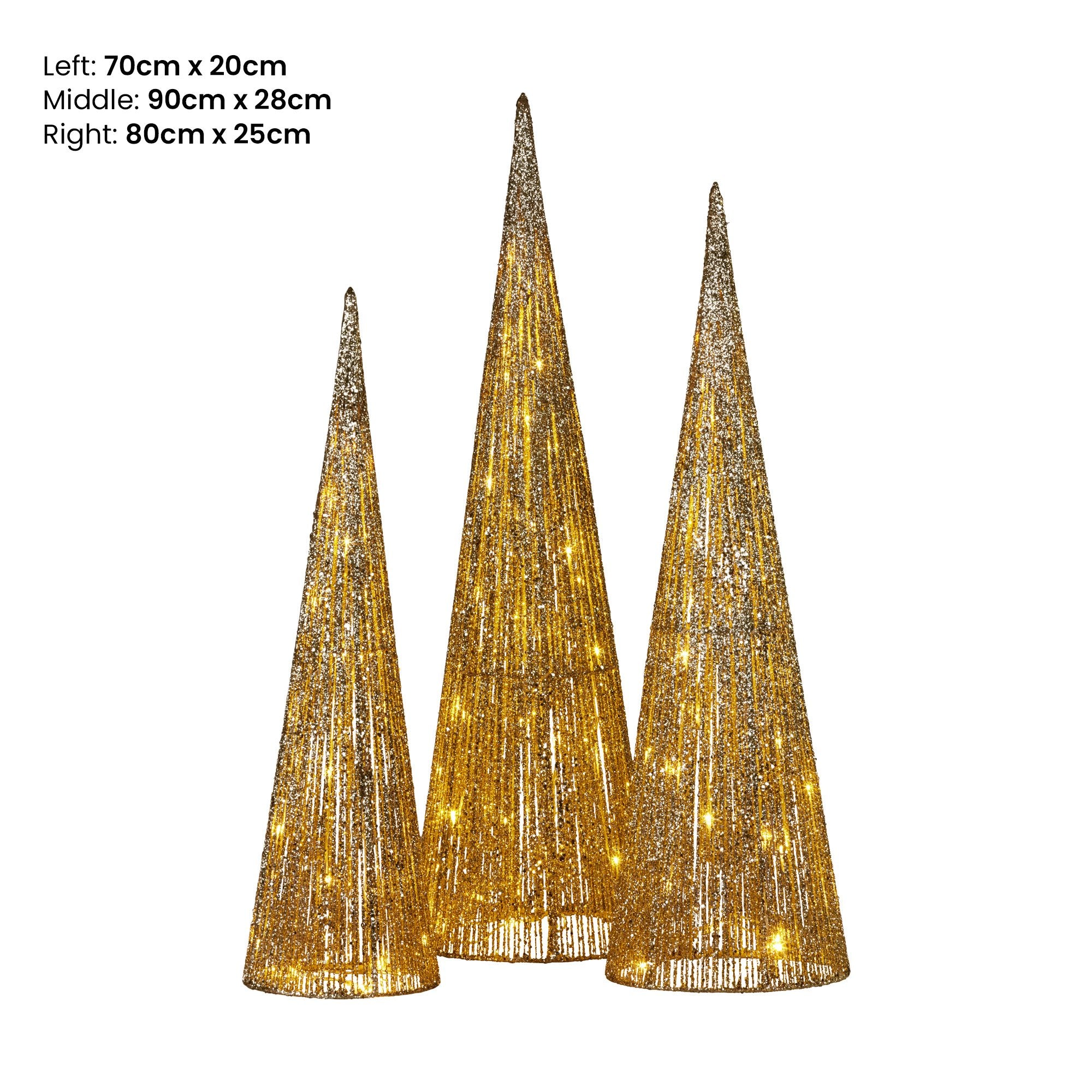 Christabelle 3pc Christmas Tree Indoor Outdoor Display Decoration LED Lights Front Yard Lawn Statue Ornament V240-112_SB500