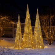 Christabelle 3pc Christmas Tree Indoor Outdoor Display Decoration LED Lights Front Yard Lawn Statue Ornament V240-112_SB500