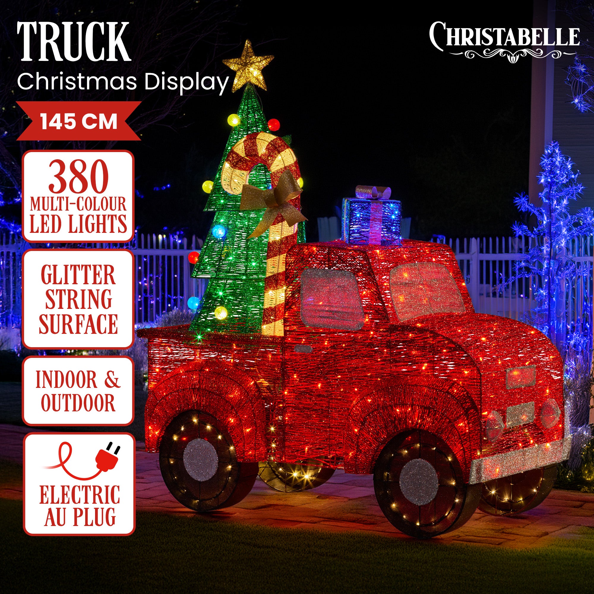 Christabelle 1.4m Christmas Tree Truck Indoor Outdoor Display Decoration LED Lights Front Yard Lawn Statue V240-112_SB501
