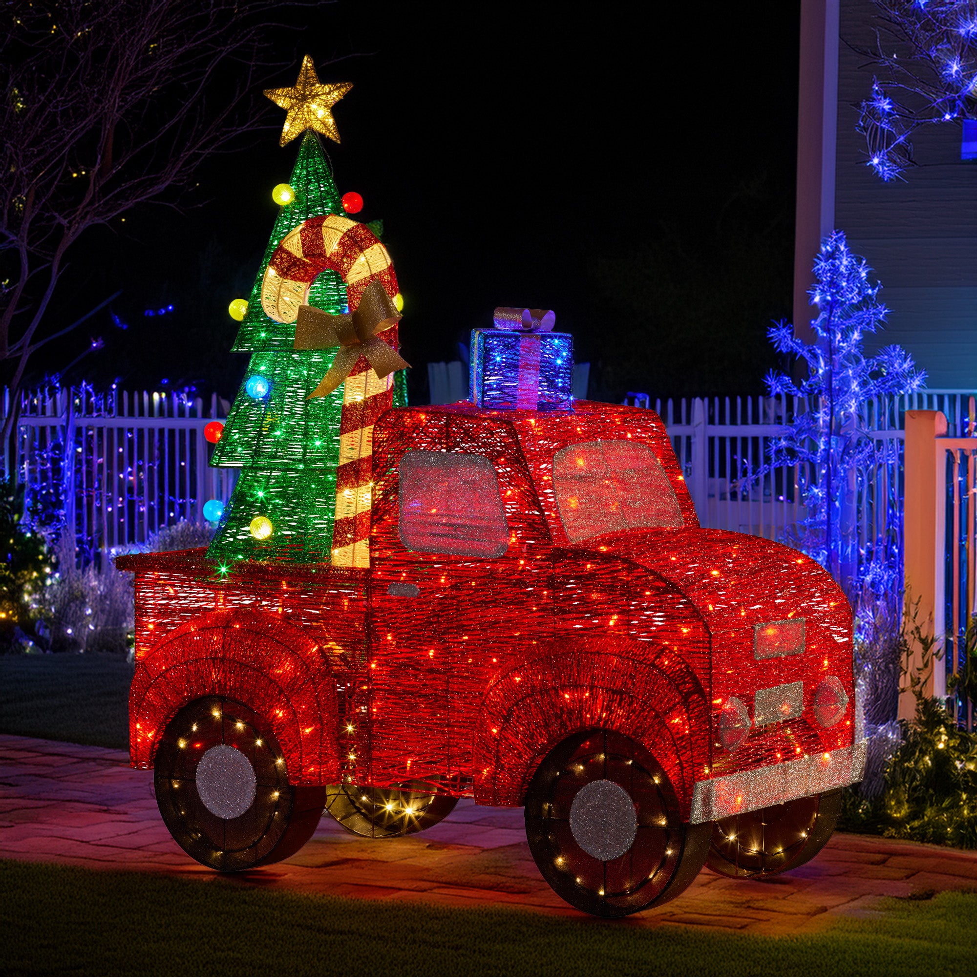 Christabelle 1.4m Christmas Tree Truck Indoor Outdoor Display Decoration LED Lights Front Yard Lawn Statue V240-112_SB501