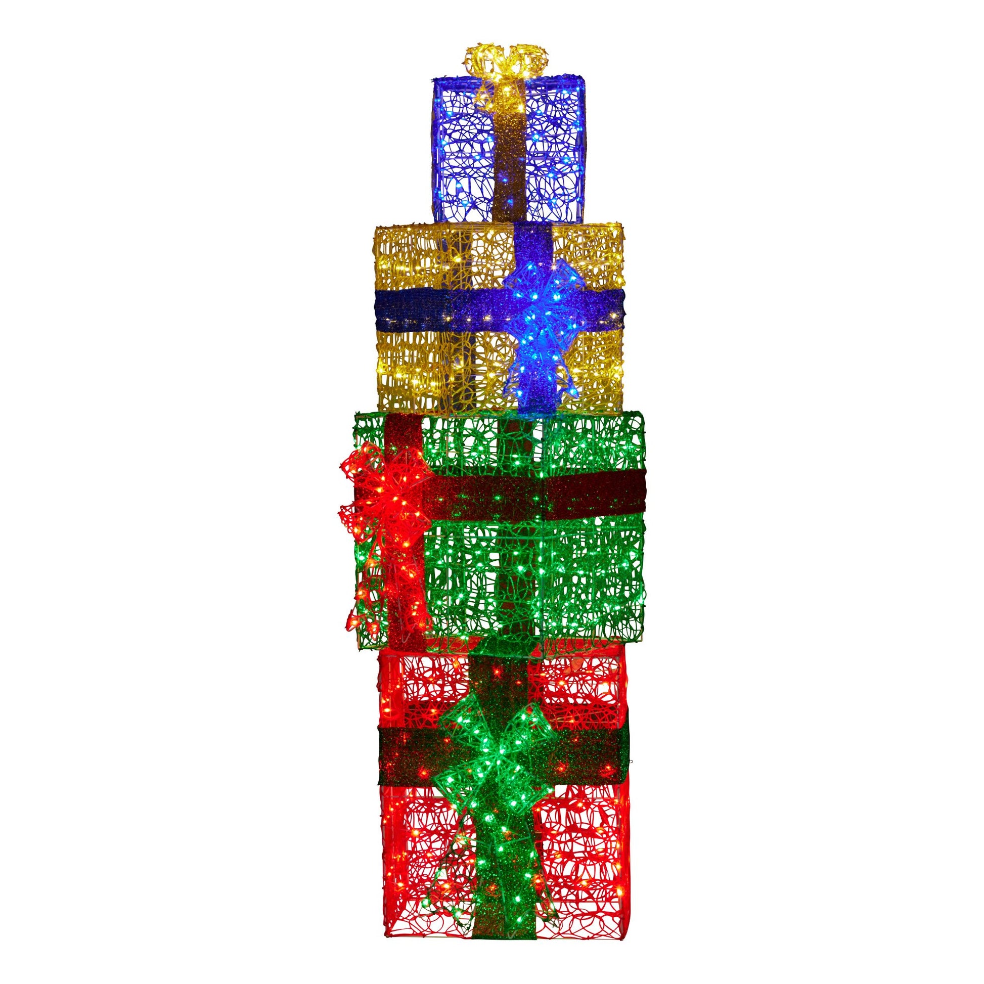 Christabelle 190cm 4-piece Gift Stack Box Christmas Decor Bows Led Lights Xmas V240-112_SB503