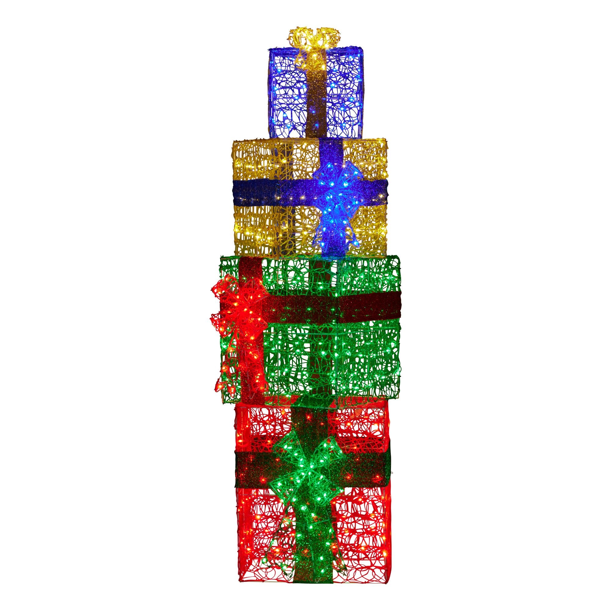 Christabelle 190cm 4-piece Gift Stack Box Christmas Decor Bows Led Lights Xmas V240-112_SB503